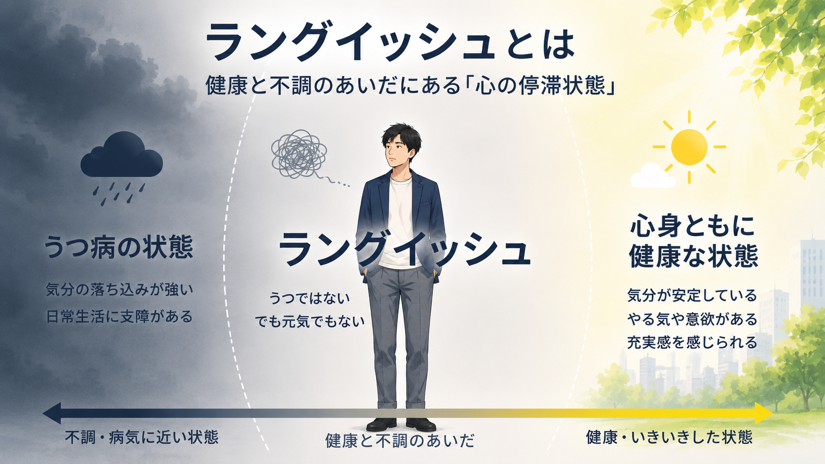 ラングイッシュとは?「何となくしんどい」「楽しくない」が続く理由|バーンアウトとの違いと5つの対処法